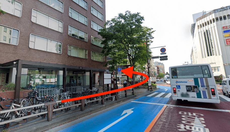 西鉄福岡駅出口から最短ルートで行く方法